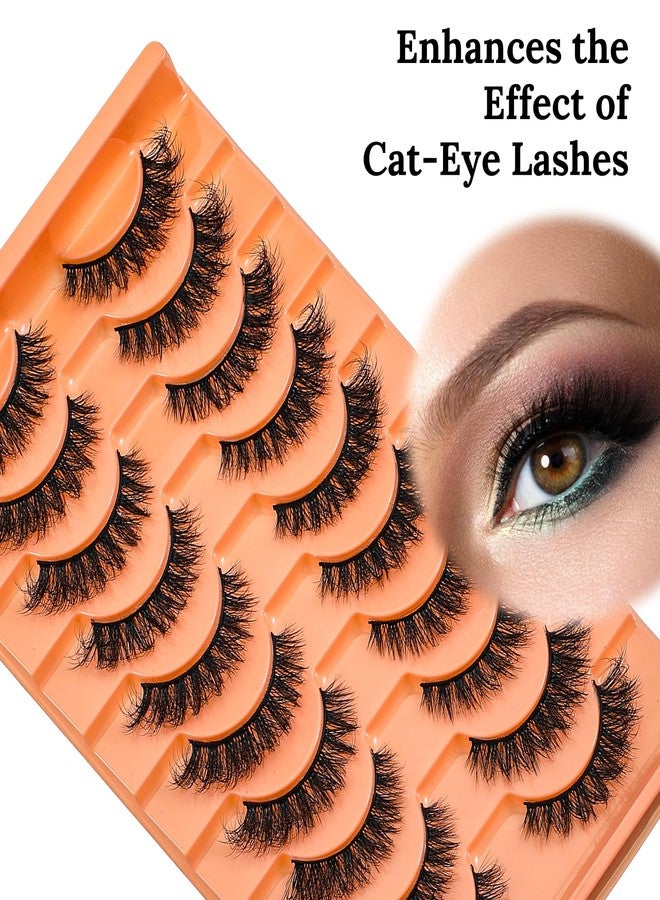 Thrymme 10 Pairs Strip Lashes Cat Eye, Cat Eye Lash Strips, 6-9-11 mm Natural Look False Eyelashes, Soft Lightweight Lash Strips Pack - Image 5