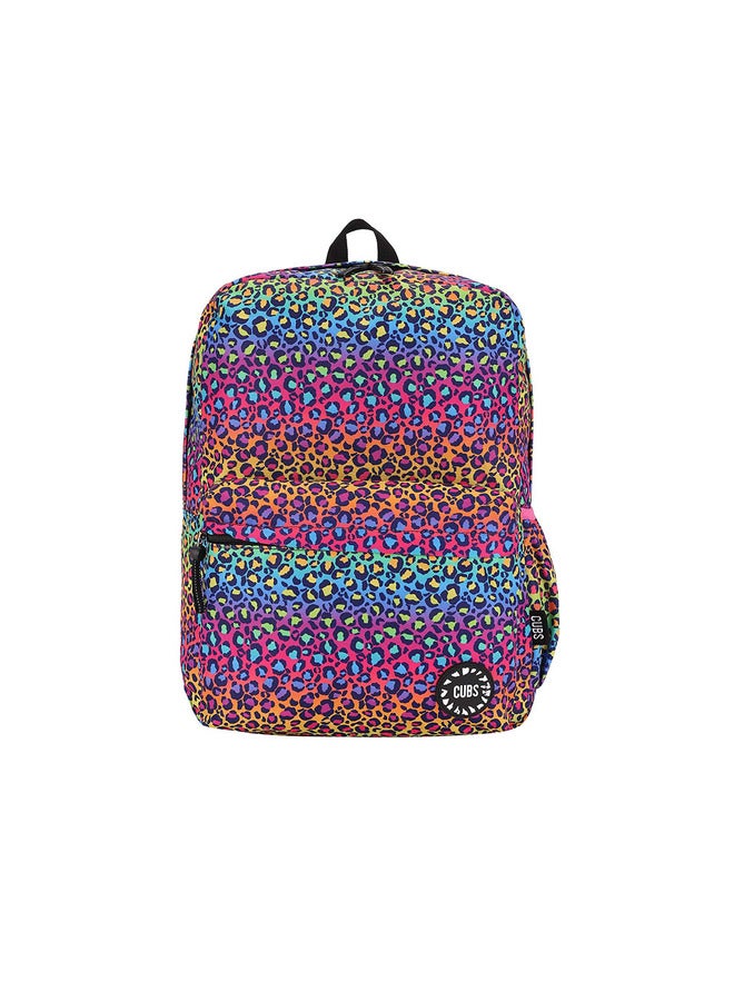 CUBS Leopard Print Waterproof Kids 28L Backpack With Zip Closure Ideal For 6-12 Years Age Group Compatible With 15 Inch Laptop - Image 1
