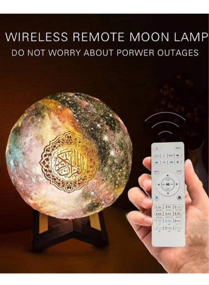 ELTRAZONE Quran Moon Lamp, 3D Star Moon LED Night Light, Bluetooth Speaker with Remote Control - Image 2