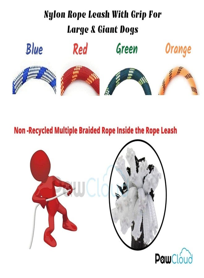 PawCloud Short Rope Dog Leash, with Rubber Hand Grip, Red - 24 Inch, 15mm - Image 5