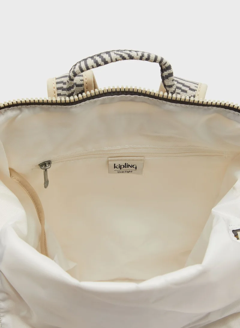 kipling Piros Ice Ivory Backpack