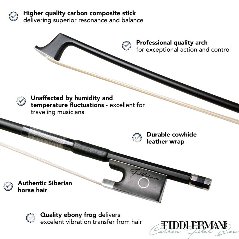 Fiddlerman Carbon Fiber Violin Bow 3/4 - Image 2