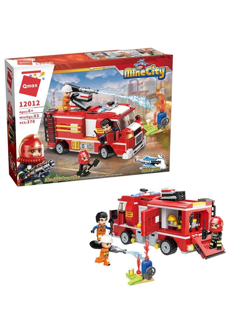 كيومان Firefighter Truck 370 Pcs Building Blocks Toys - Image 1