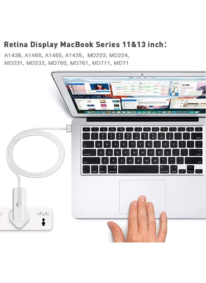 Generic - Compatible With Mac Book Air Charger Replacement 85W Magnetic 2 T Tip Power Adapter Connector PD Power Delivery Fast Charging Mains Adapter Plug for Mac Book 11 13 inch - Image 1