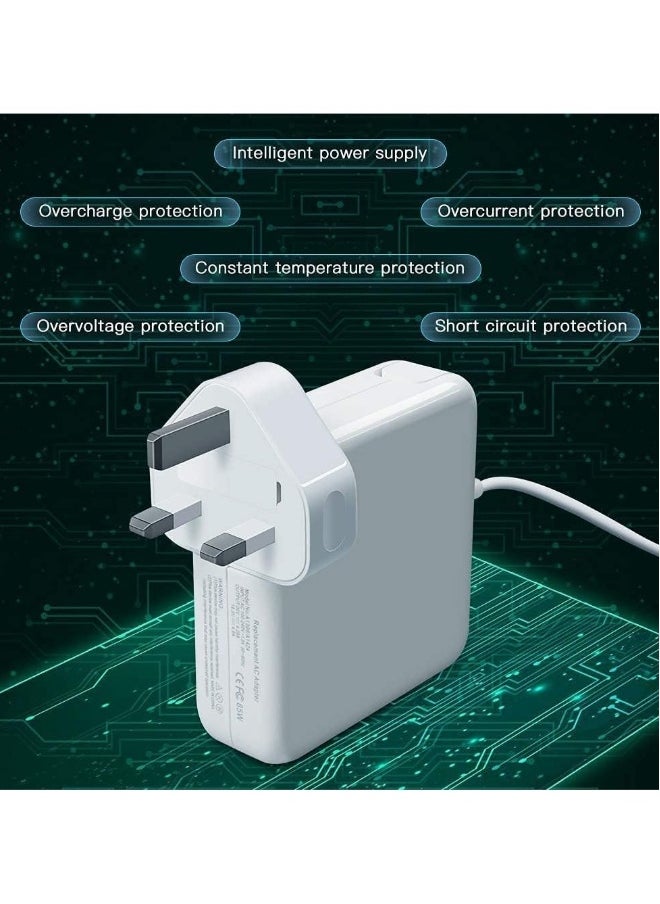 Generic - Compatible With Mac Book Air Charger Replacement 85W Magnetic 2 T Tip Power Adapter Connector PD Power Delivery Fast Charging Mains Adapter Plug for Mac Book 11 13 inch - Image 1