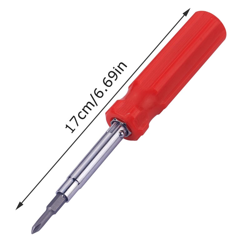 WINTOWIN 6-In-1 Flat Head & Phillips Reversible Screwdriver #1 And #2 Phillips, 3/16 And 5/16 Slotteds,1/4" & 5/16" Nut Driver Bit Tube Snap-on 6 In 1 Multifunctional Screwdriver - Image 3