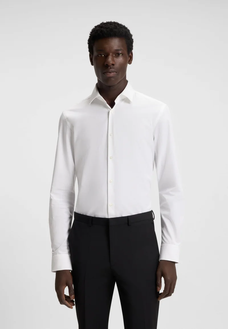 هوجو قميص بقصة ضيقة من قطن البوبلين سهل الكي