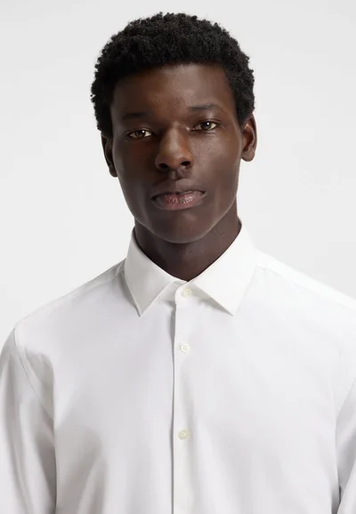 HUGO Slim-fit shirt in easy-iron cotton poplin
