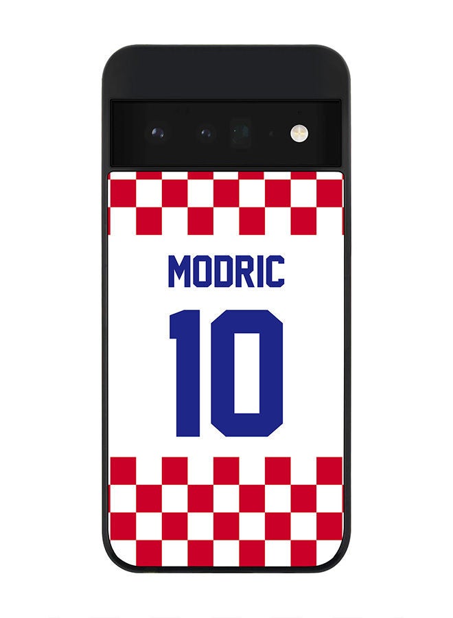 Stylizedd Rugged Black edge case for Google Pixel 6 Pro 5G Slim fit Soft Case Flexible Rubber Edges Anti Drop TPU Gel Thin Cover - Football Team - Croatia Player Name - Modric - Image 1