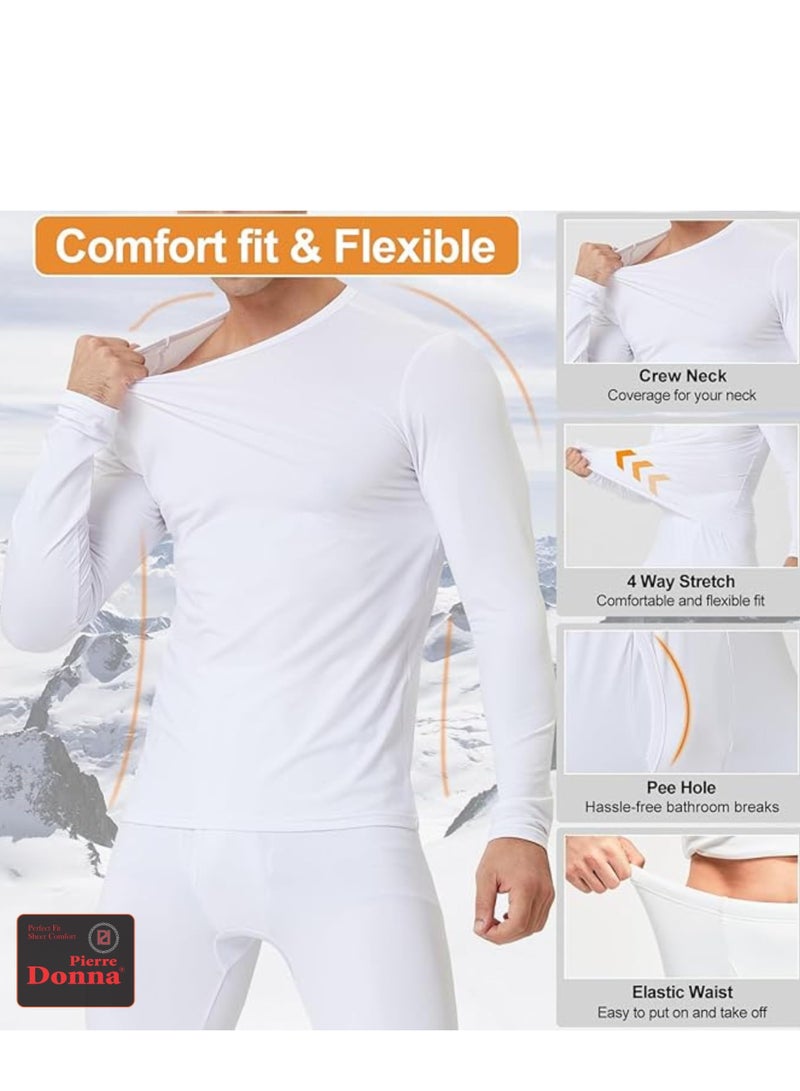 بيير دونا طقم ملابس داخلية حرارية للرجال - طقم ملابس داخلية حرارية (أبيض، XXL)… - Image 3