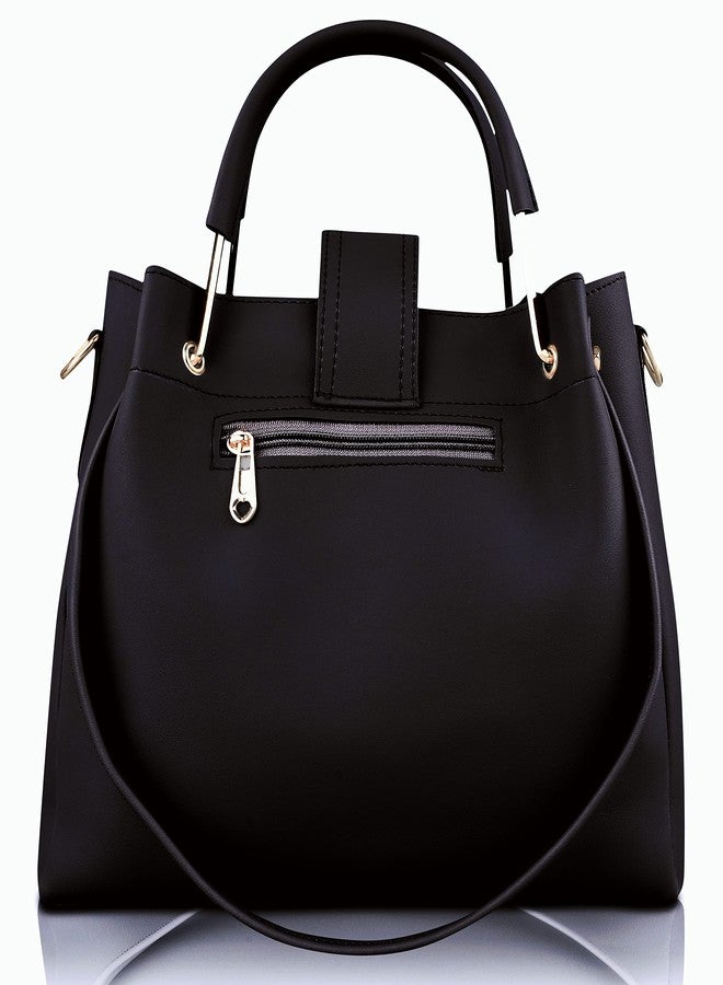 LIKE STYLE Hand Bags For Women & Girls With Pack Of 2 (Black) - Image 3