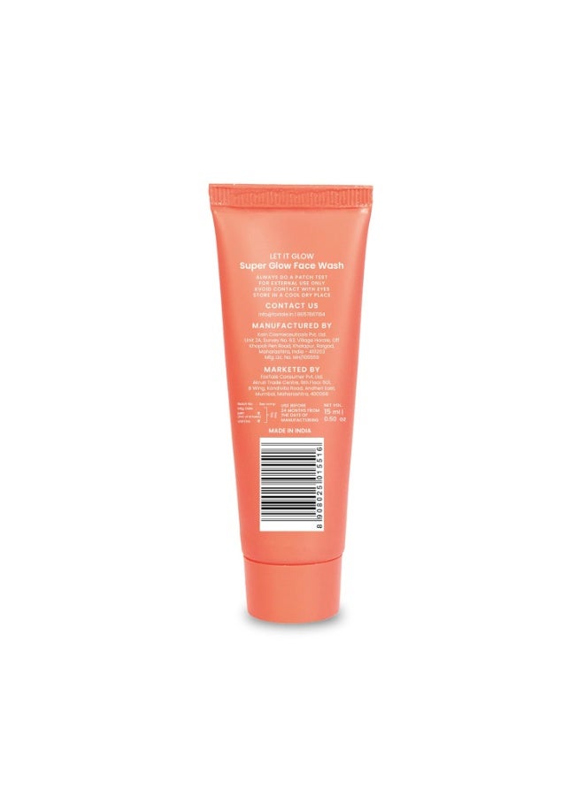 foxtale Vitamin C Super Glow Face Wash with Papaya enzyme | Reduces Tan | Boosts Glow | Gently Exfoliates & Brightens Skin | Reduces Pigmentation | Face Wash for Men & Women- 15ml - Image 2