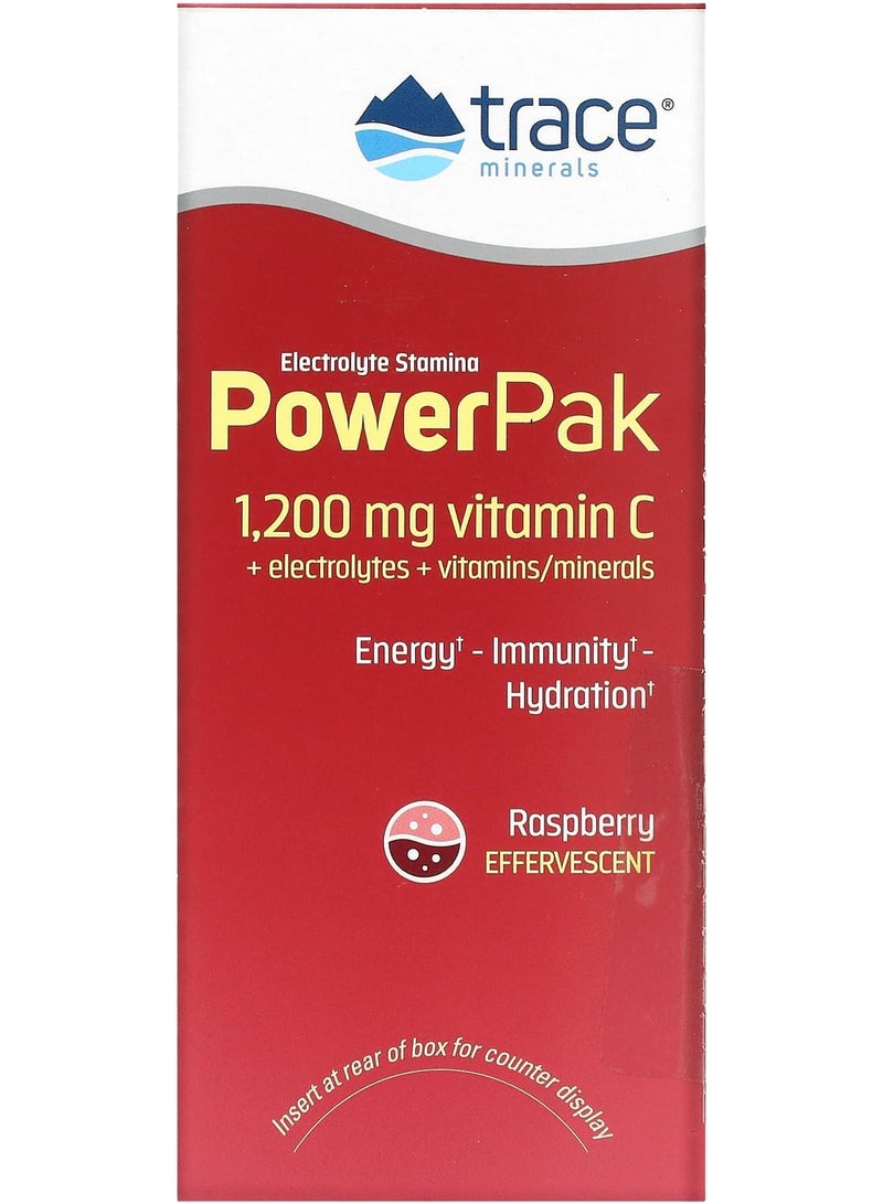 Trace Minerals Electrolyte Stamina PowerPak, Raspberry, 30 Packets, 0.18 oz (5.1 g) Each