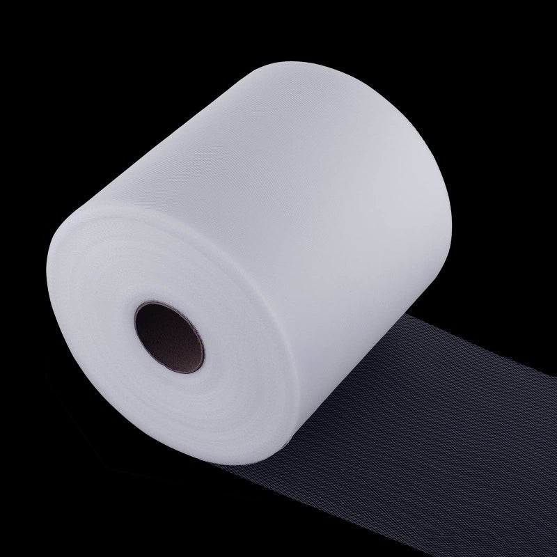 ICOSHOW Tulle Fabric Roll, 6â€ by 200 Yards (600FT) Tulle Organza Fabric Spool for DIY Tutu Skirt Baby Shower Decor Wedding Backdrop Crafts Birthday Party Supplies (White) - Image 2