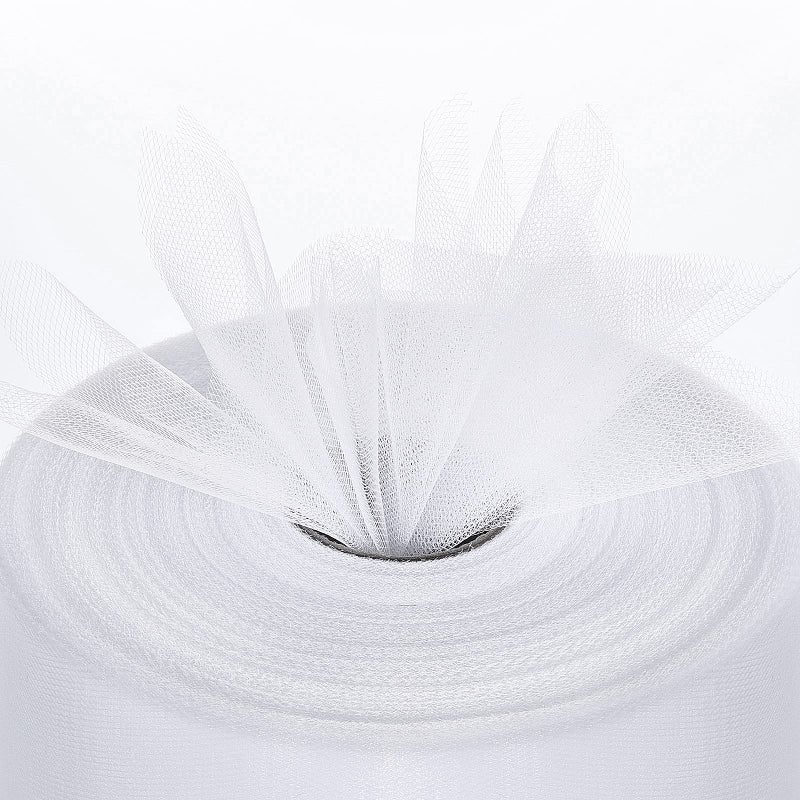 ICOSHOW Tulle Fabric Roll, 6â€ by 200 Yards (600FT) Tulle Organza Fabric Spool for DIY Tutu Skirt Baby Shower Decor Wedding Backdrop Crafts Birthday Party Supplies (White) - Image 4
