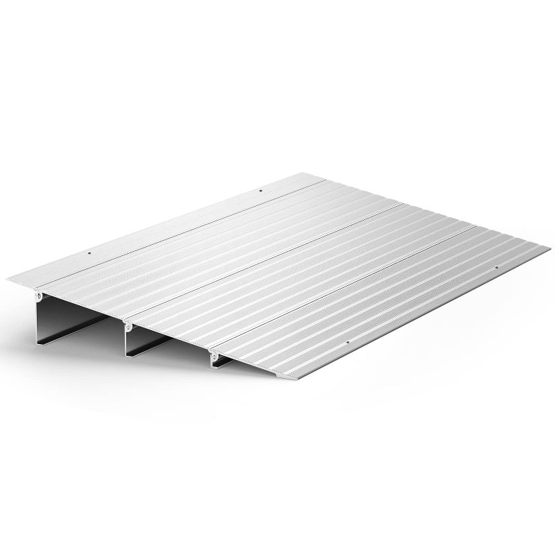 DWALE Door Threshold Ramp 3" Rise Door Ramp Aluminum Entry Ramp or Doorways Rated 800 lbs Load Capacity forWheelchair Scooters Power Chairs Walkers Metallic - Image 1