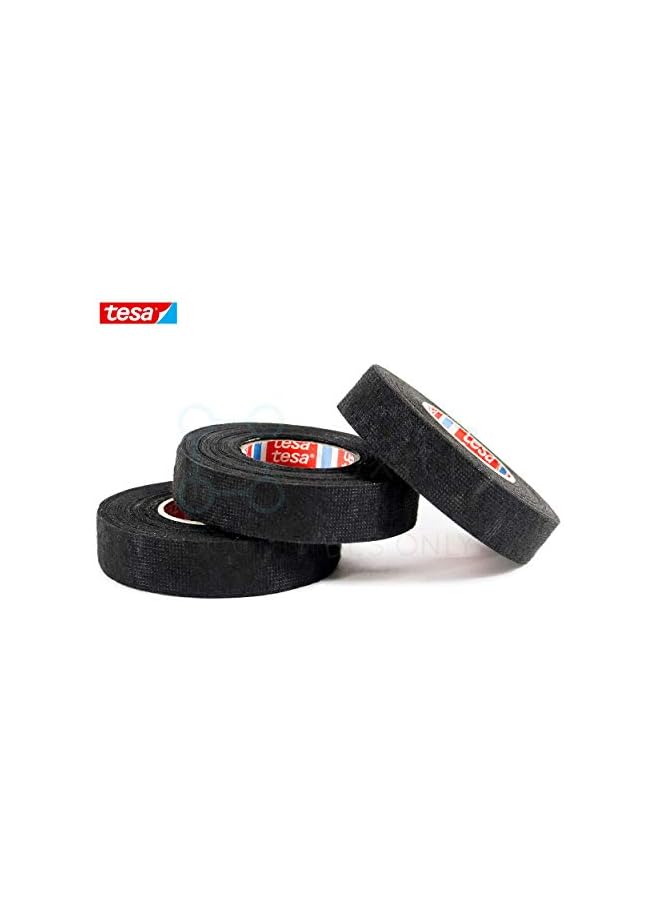 Tesa Tesa set of 4 pcs Tesa 51608 Black Fuzzy Fleece Interior Wire Loom Harness Tape 19 mm X 15 Meters  - Image 2