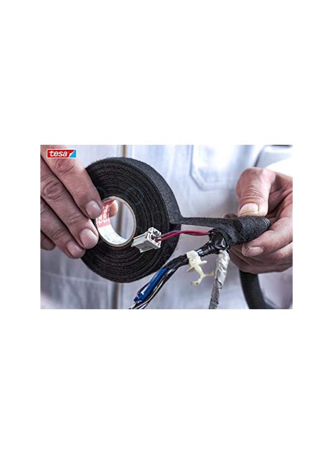 Tesa Tesa set of 4 pcs Tesa 51608 Black Fuzzy Fleece Interior Wire Loom Harness Tape 19 mm X 15 Meters  - Image 5