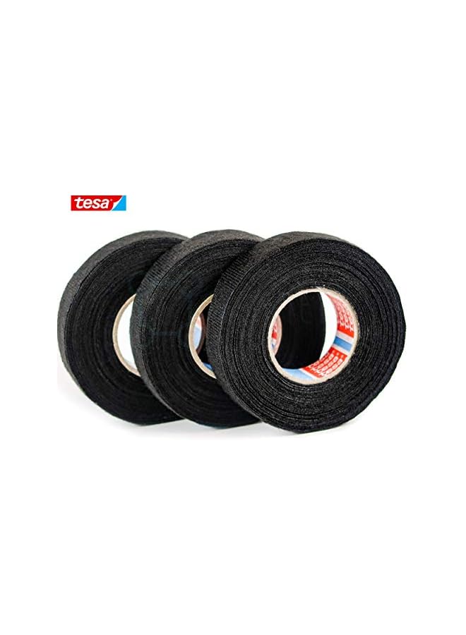 Tesa Tesa set of 4 pcs Tesa 51608 Black Fuzzy Fleece Interior Wire Loom Harness Tape 19 mm X 15 Meters  - Image 3