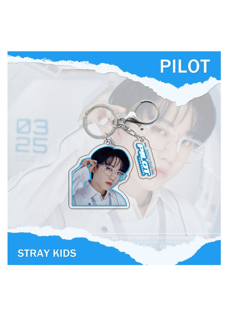 سلسلة مفاتيح على شكل نجمة ألبوم 5 نجوم من StrayKids مجموعة مواد أكريليك قلادة- CHANGBIN