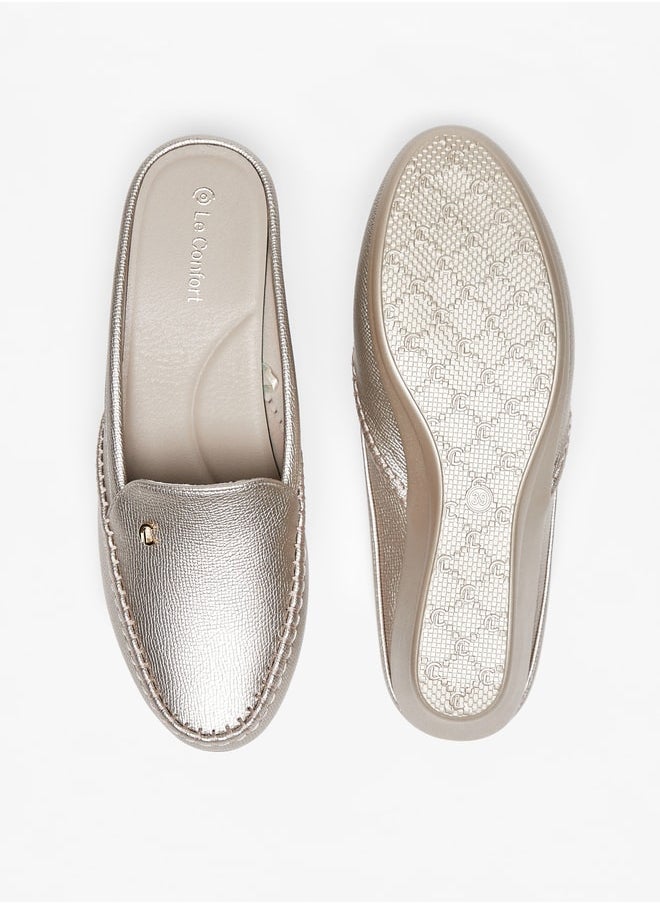 Le Confort - Women's Textured Slip-On Mules with Wedge Heels - Image 1