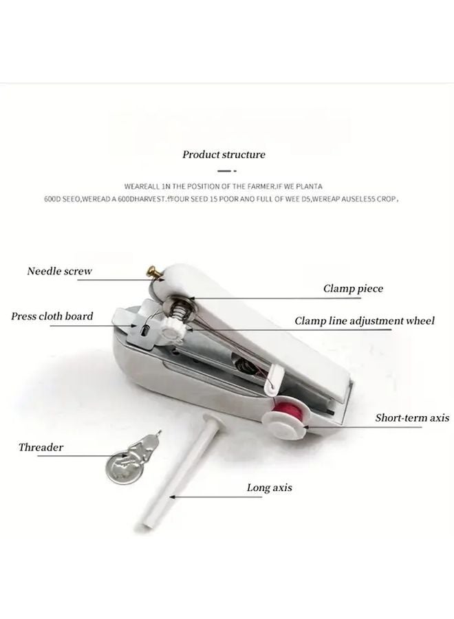 Portable Handheld Sewing Machine Kit White With 2 Gifts Easy Home Sewing For Beginners And Travelers - Image 5