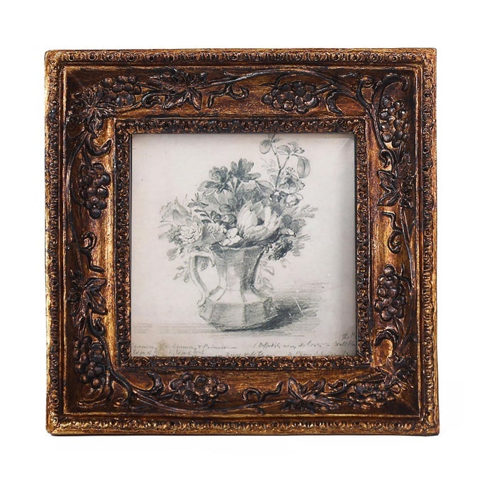 SMALL VINTAGE 33 PICTURE FRAME ANTIQUE ORNATE MINI PHOTO FRAME TABLE TOP DISPLAY AND WALL HANGING GOLD FRAME WALL ART BRONZE GOLD