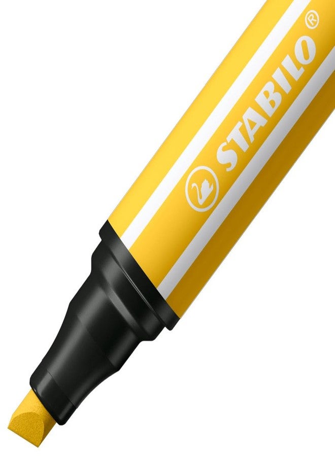 STABILO Pen 68 MAX - ARTY - Premium Fibre-Tip Pen with Chisel Tip - Pack of 6 - Assorted Colours - Image 3