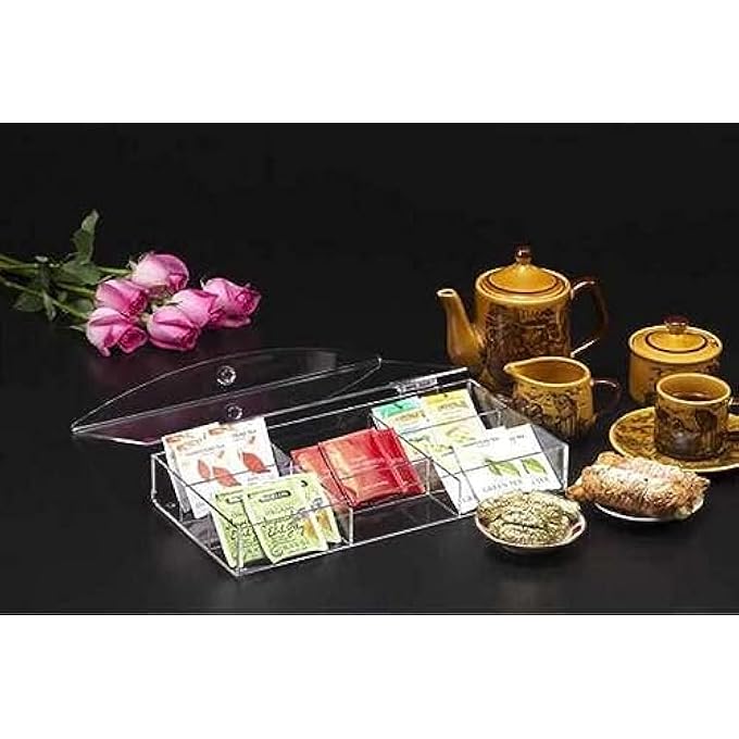 Acrylic Tea Bag And Candy Box With 6 Compartment 37 Cm Size