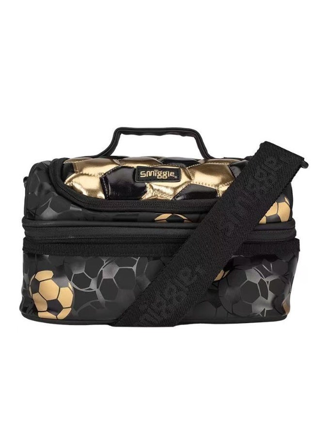 Smiggle Gold Soccer Series Portable Insulated Crossbody Lunch Bag