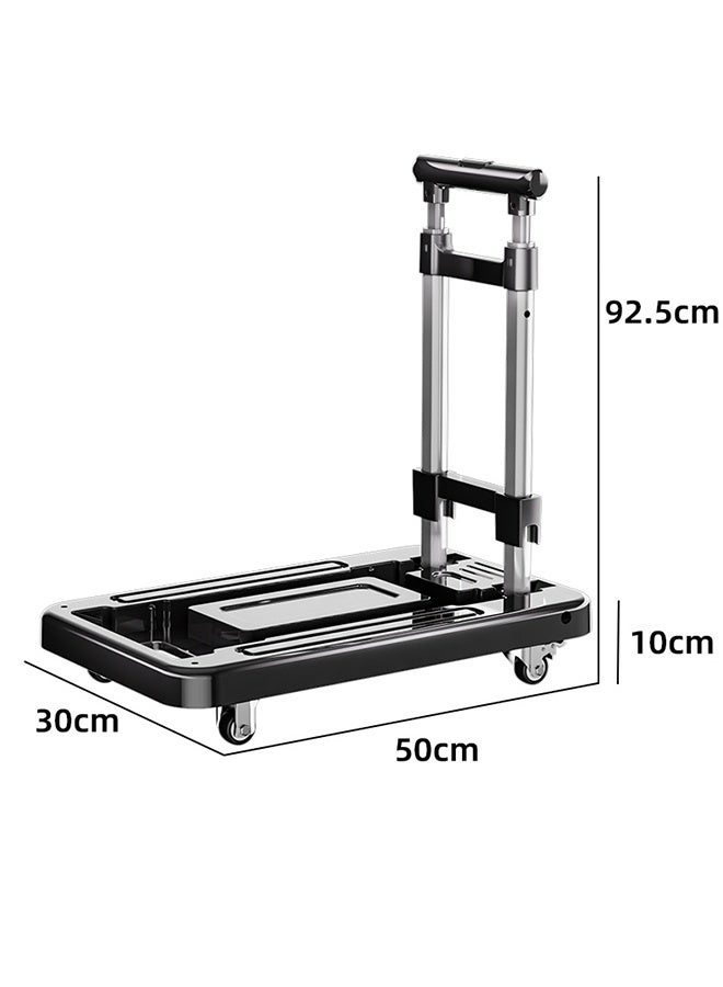 Folding Trolley, Folding Hand Truck, Adjustable Handle Trolley, Multi-Functional Trolley, Silent Roller Trolley, Metal Material, Suitable For Shopping, Moving, Factory Warehouse. - Image 2