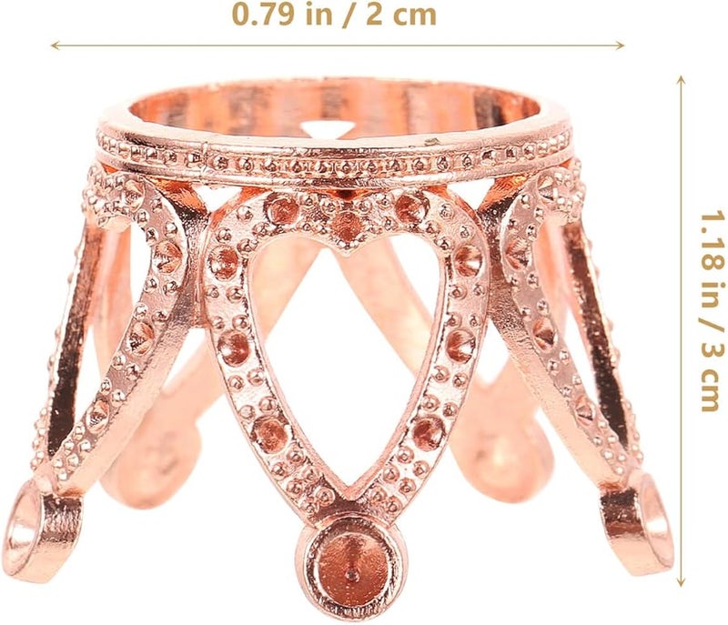 حامل كرة بلورية من سبيكة الزنك على شكل تاج، 2 قطعة، قاعدة عرض، ديكور للمنزل والمكتب - Image 3