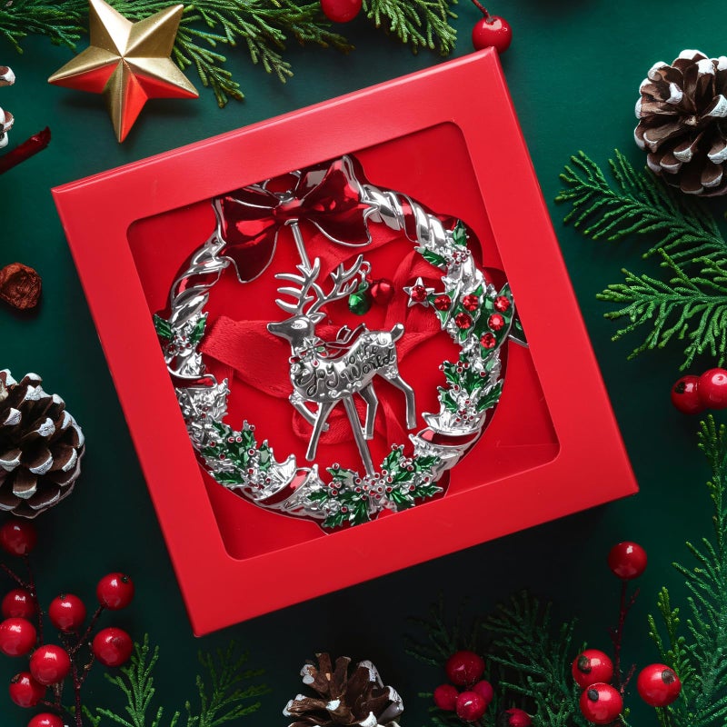 gobutend Christmas Ornament 2024 for Christmas Tree Hanging Decorations  Christmas Wreath Ornament with Rotatable Reindeer  Dated 2024 Metal Xmas Ornament for Holiday Decorative Keepsake Gift - Image 5