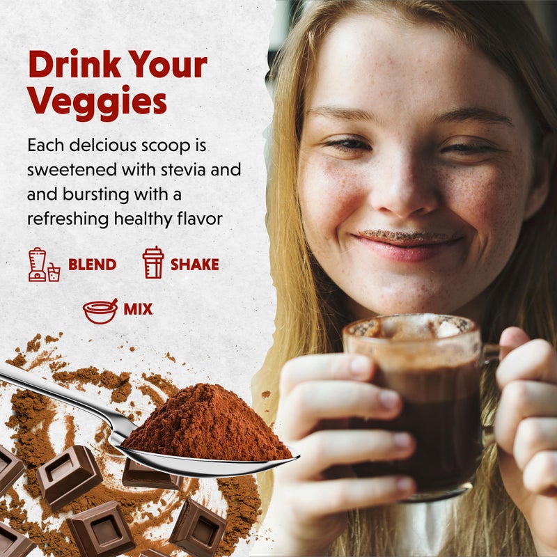 Barlean's Chocolate Greens Powder, Daily Fruit and Vegetable Superfood Supplement, Green Antioxidant Blend and Fiber Smoothie Drink Mix, 9.52 oz - Image 5