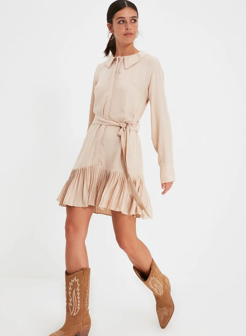 trendyol Pleated Shirt Dress