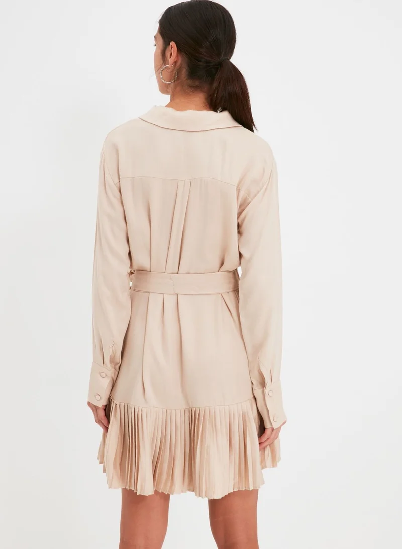 trendyol Pleated Shirt Dress