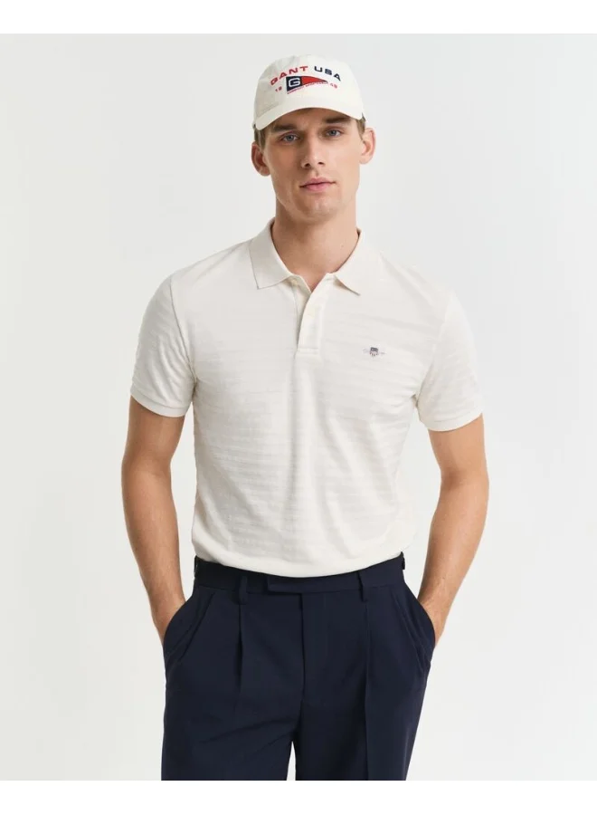 غانت Textured Striped Polo Shirt