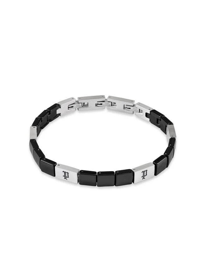 Police Ceramica II Silver Cube Chain Bracelet for Men