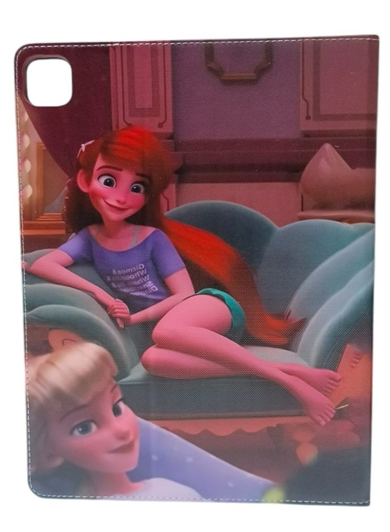 Frozen Elsa and Anna Print case for iPad Pro 13 inch Case 2024 M4 Lightweight Protective PU Leather Smart Stand Cover with Auto Wake Sleep Case for iPad Pro 13 inch 7th Generation 2024 - Image 1