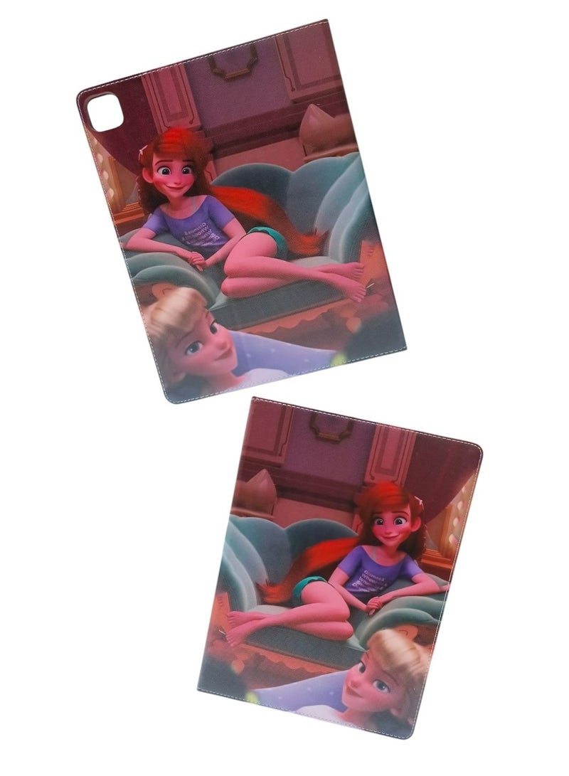 Frozen Elsa and Anna Print case for iPad Pro 13 inch Case 2024 M4 Lightweight Protective PU Leather Smart Stand Cover with Auto Wake Sleep Case for iPad Pro 13 inch 7th Generation 2024 - Image 3