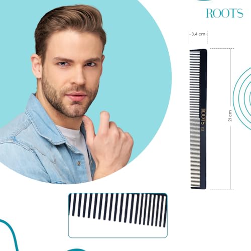 ROOTS - Professional Hair Cutting Comb | Dual Teeth For Styling/Detangling | Salon Grade - For Men/Women | Ideal for Sectioning & Colouring | Prevent Hair Damage | Length - 8.2 Inch | Model No. 112 - Image 4