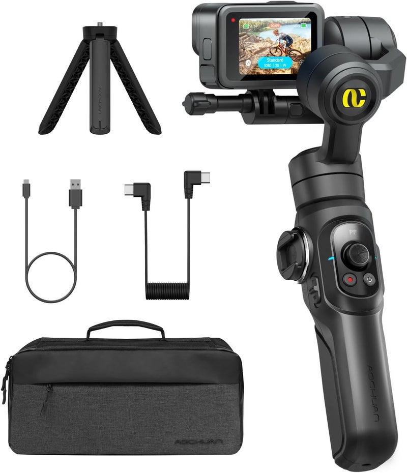 AOCHUAN Gimbal Stabilizer for GoPro - 3-Axis Handheld Gimbal with 360° Rotation - Image 1
