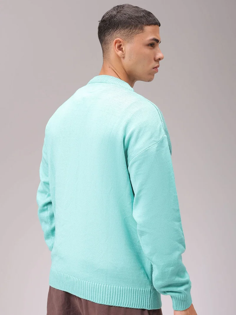 The Indian Garage Co Men Oversized Character Crew Neck Sweater