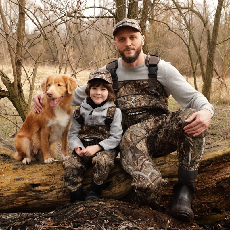 DaddyGoFish Neoprene Chest Waders for Kids and Adults, BootFoot, Fishing & Hunting with a Camouflage Caps, and a Wader Hanger - Image 3