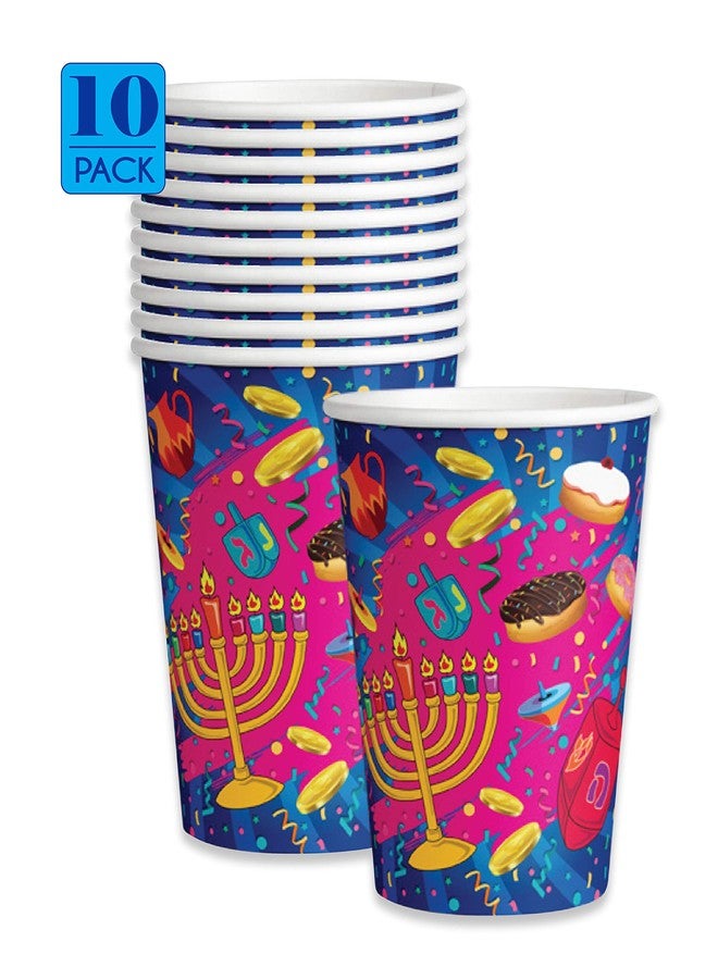 Izzy 'n' Dizzy Hanukkah Cups - Chanukah Paper Goods - 9 oz - 10 Pack - Image 3
