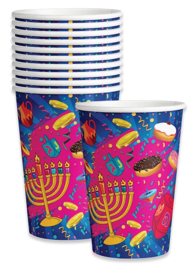 Izzy 'n' Dizzy Hanukkah Cups - Chanukah Paper Goods - 9 oz - 10 Pack - Image 5