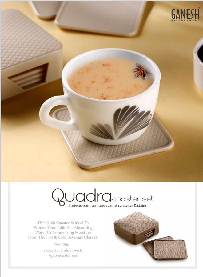 Ganesh Plastic Quadra Tea Coaster Set for Dining Table for Hot Pots - Coasters for Cups Set of 6 - Image 4