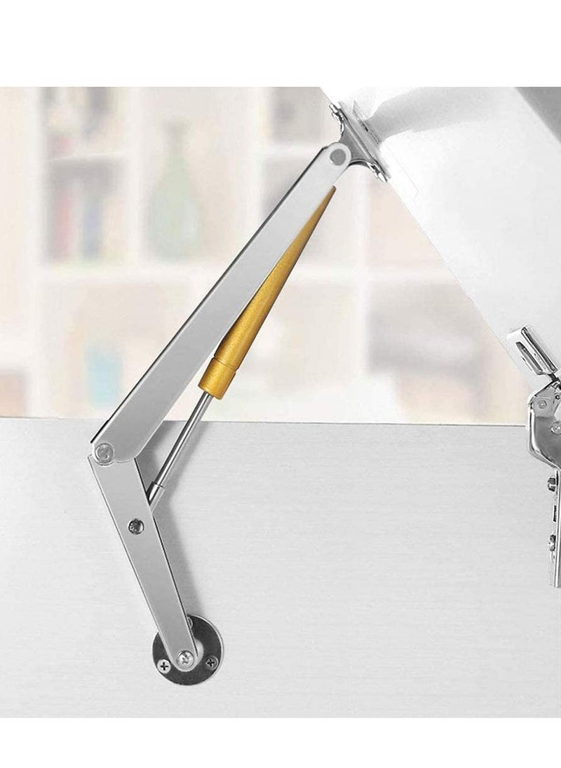 SYOSI - 2PCS Gas Spring Lid Support Hinge 150N Strut Soft Close Heavy Duty Stay for Kitchen Cabinet Door Cupboard Toy Box Pneumatic Stop Sliver - Image 1