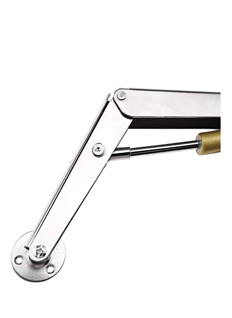 SYOSI - 2PCS Gas Spring Lid Support Hinge 150N Strut Soft Close Heavy Duty Stay for Kitchen Cabinet Door Cupboard Toy Box Pneumatic Stop Sliver - Image 1