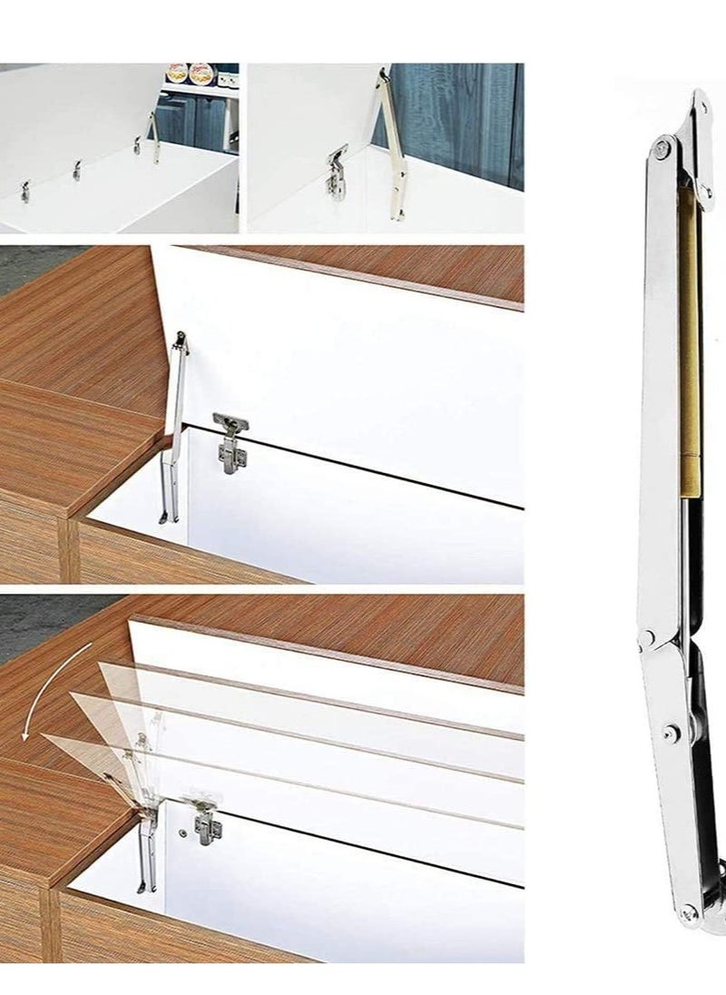 SYOSI - 2PCS Gas Spring Lid Support Hinge 150N Strut Soft Close Heavy Duty Stay for Kitchen Cabinet Door Cupboard Toy Box Pneumatic Stop Sliver - Image 1